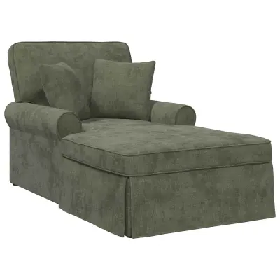 vidaXL Naslonjač z krilom z blazino Zelena 157 x 91 x 91 cm ARES