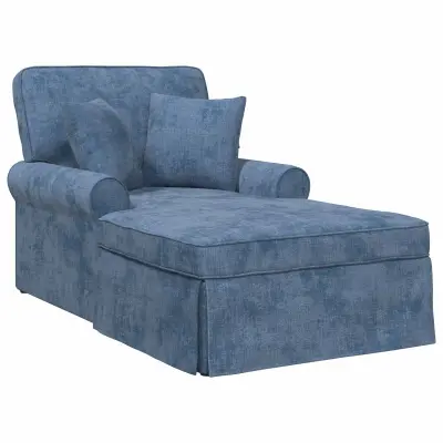 vidaXL Naslonjač z krilom z blazino Modra 157 x 91 x 91 cm ARES