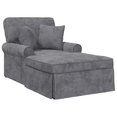 vidaXL Naslonjač z krilom z blazino Temno siva 157 x 91 x 91 cm ARES