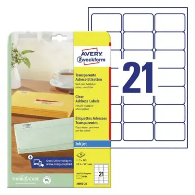 Etikete zweckform j8560 63,5x38,1mm 1/25