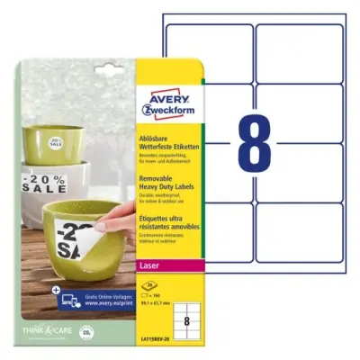 Etikete zweckform l4715rev-20 99,1x67,7 poliestrske odstranljive