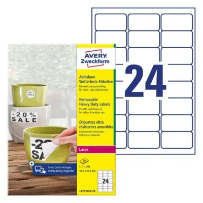 Etikete zweckform l4773rev 63,5x33,9mm 1/20