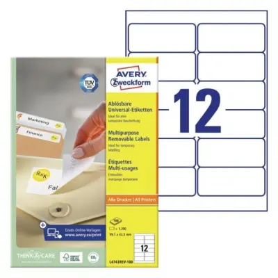 Etikete zweckform l4743rev 99,1x42,3mm odstranljive 1/100