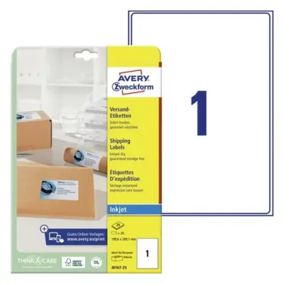 Etikete zweckform j8167 199,6x289,1mm 1/25