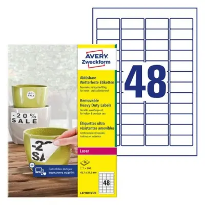 Etikete zweckform l4778rev-20 45,7x21,2 1/20 odstranljive