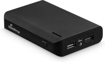 Prenosna baterija mediarange powerbank 8.800mah z led svetilko črn mr752