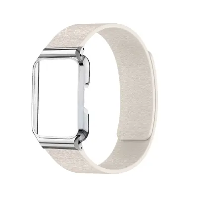 Zamenljiva silikonska zapestnica z metalnim okvirjem za Huawei Band 11 Beige