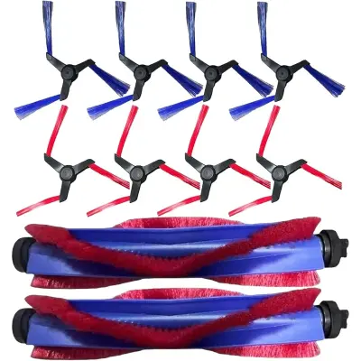 Komplet nadomestnih krtač, združljiv z Dyson Spot+Scrub AI — glavna x2 stranska x8, ABS+vlakna+najlon, večbarvna