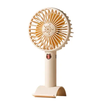 Prenosni ročni ventilator USB z nočno lučko, 3 hitrosti, 1200mAh Yellow