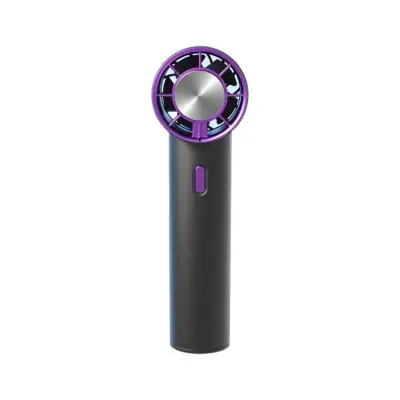 Visokohitrostni mini hladilni ventilator - ročni, polnilni, 2000 mAh, 5-stopenjska nastavljivost, zložljiv kavelj, tiho takojšnje hlajenje black+pu