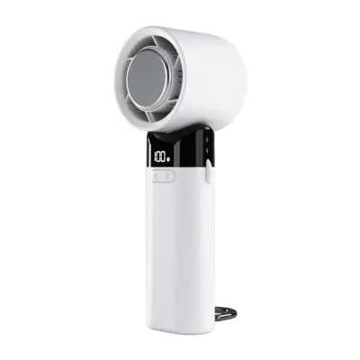 Prenosni mini USB ventilator s polprevodniškim hlajenjem in LCD White
