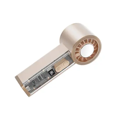 Prosojen ročni ventilator, 100-stopenjski zaslon, LED, 2000mAh Pink