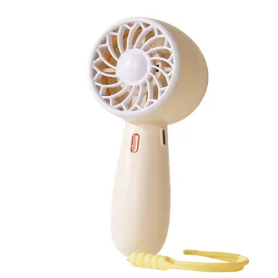 Mini ročni USB ventilator, 3-stopenjski, tih in z vrvico Yellow