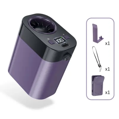 Priklopni prenosni mini ventilator — turbo zračni pretok visoke hitrosti, USB-polnljiv, brezrokno nosljiv ventilator za pas/obešanje Vijolična