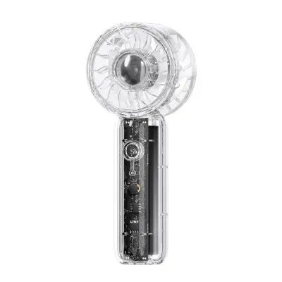 Prosojen ročni ventilator Turbo Blade — 3 hitrosti, USB-C, 1200AH Transparent