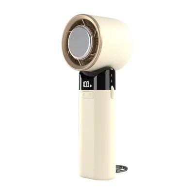 Prenosni mini USB ventilator s polprevodniškim hlajenjem in LCD Beige