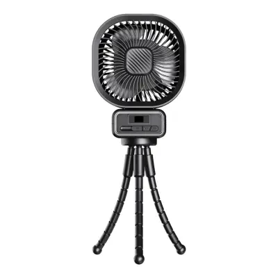 Večfunkcijski ventilator Octopus – prenosni z 5000mAh in LED zaslonom Black