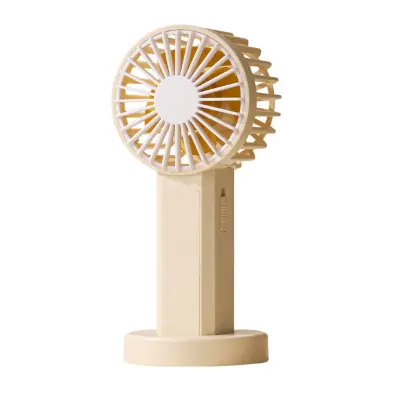 Mini USB polnilni ročni ventilator z LED lučko, 2 hitrosti, 250mAh Yellow