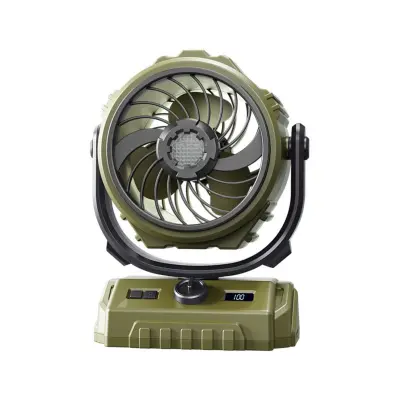 Oscilirajoči prenosni ventilator 6000mAh z LED in polnjenjem Green