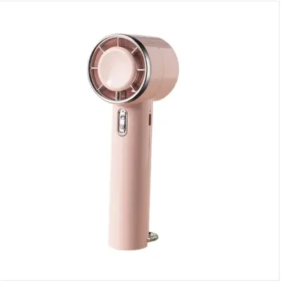 Ročni mini ventilator na USB, 5-stopenjski, s karabinom Pink