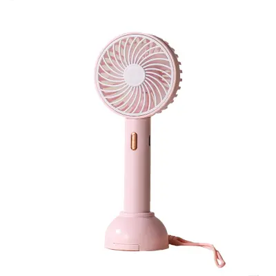 Mini zložljiv ročni USB ventilator, tih 3-stopenjski, 500mAh Pink