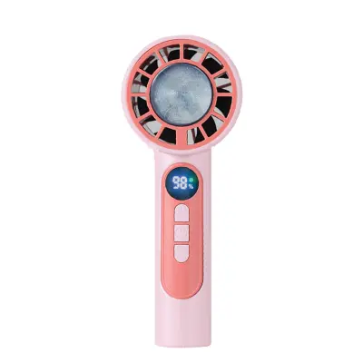 Ročni ventilator s polprevodniškim hlajenjem in LED zaslonom, 3000mAh Pink