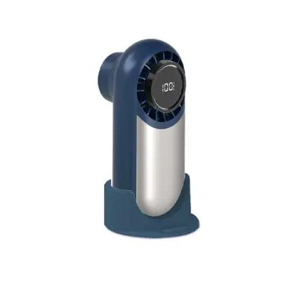 Polnilni prenosni ročni namizni ventilator — 3600mAh, 3-stopnje, hlajenje z ledenim obkladkom, indikator stanja baterije Modra
