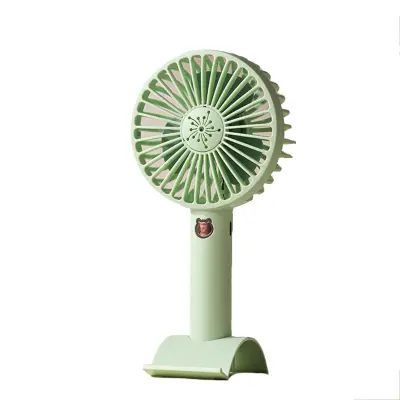Prenosni ročni ventilator USB z nočno lučko, 3 hitrosti, 1200mAh Green