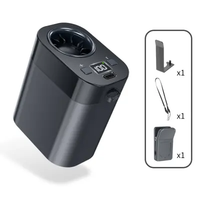 Priklopni prenosni mini ventilator — turbo zračni pretok visoke hitrosti, USB-polnljiv, brezrokno nosljiv ventilator za pas/obešanje Siva