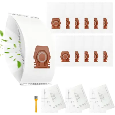 Komplet 12 vrečk za prah, združljivo z Miele in Guard1 Hoover White+Brown