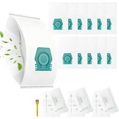 Komplet 12 vrečk za prah, združljivo z Miele in Guard1 Hoover White+green
