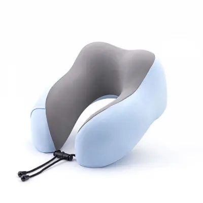 Potovalni U-vzglavnik s 360° oporo vratu, ledena svila, spominska pena Blue