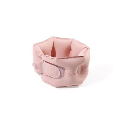 Napihljiv silikonski vratni vzglavnik z gumbom za hitro napihovanje Pink
