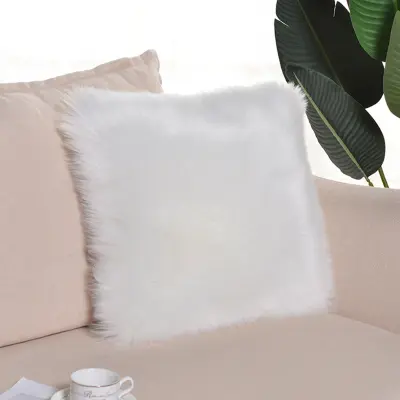 Dvoslojna prevleka iz umetnega volnena 40cm x 40cm – luksuzno mehka White
