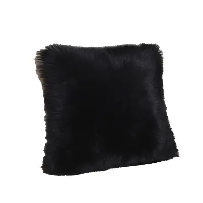 Dvoslojna prevleka iz umetnega volnena 40cm x 40cm – luksuzno mehka Black