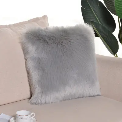 Dvoslojna prevleka iz umetnega volnena 40cm x 40cm – luksuzno mehka Gray