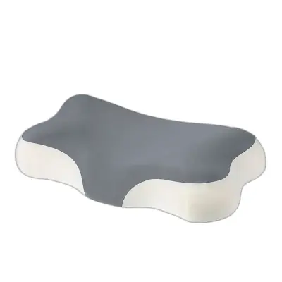 Spominska pena vratna blazina z ergonomsko metuljasto obliko in hladilno ledeno svilo Gray
