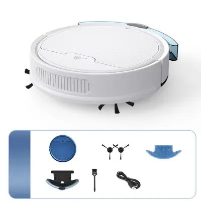 Smart Robot sesalnik z velikim rezervoarjem za vodo in upravljanjem APP White