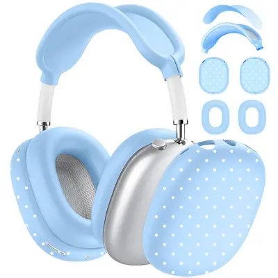 Silikonski ovitek za Apple AirPods Max, bel s črnimi pikami Blue