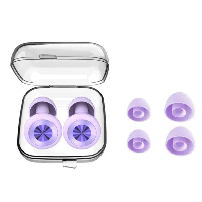 Silikonski ušesni čepi – Mehki NRR 25-28db za spanje in potovanja Purple