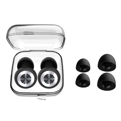 Silikonski ušesni čepi – Mehki NRR 25-28db za spanje in potovanja Silver + Black