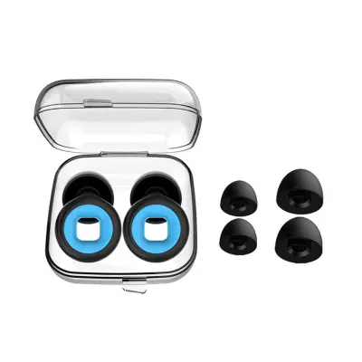 Kovancasti silikonski ušesni čepki (1 par) – udobni pralni 25-28db Black+Blue