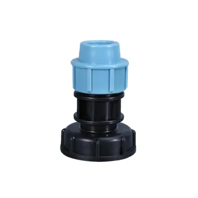 2-Pack IBC tote adapter DN25/6 – PE hitro priključna kapa, črno modra