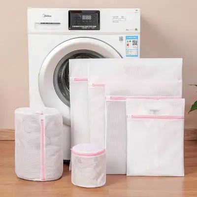 Komplet mrežastih vrečk za pranje perila, 70 g, šestdelni komplet Pink