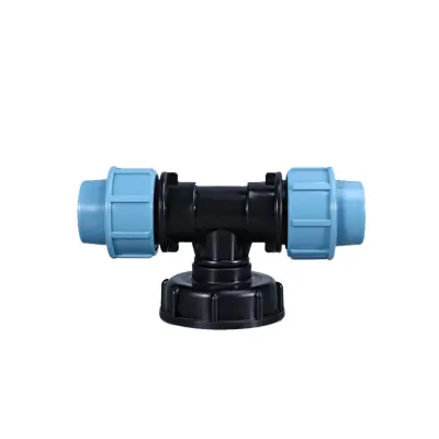 Izhodni priključek IBC 2-pack — adapter kapica in navojni tee DN25