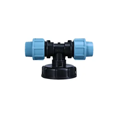 Komplet 2 IBC adapterjev, ojačan PE, hitri priklop DN20, črno/modro