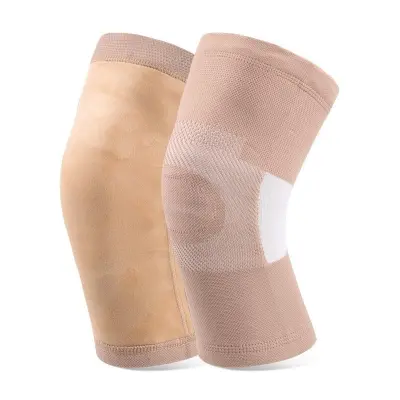 Termalna opornica za koleno za starejše - plišasta grelka za kolena Beige S/M