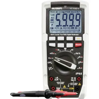 Ročni multimeter, digitalni VOLTCRAFT VC-440 E kalibracija narejena po: delovnih standardih, zaščiten pred vodnimi curki (IP65) CAT