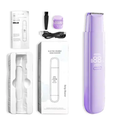 Dvodelni ženski električni brivnik 2v1 z keramičnim trimerjem Purple