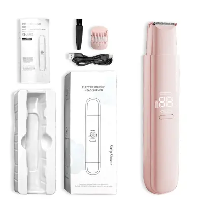 Dvodelni ženski električni brivnik 2v1 z keramičnim trimerjem Pink